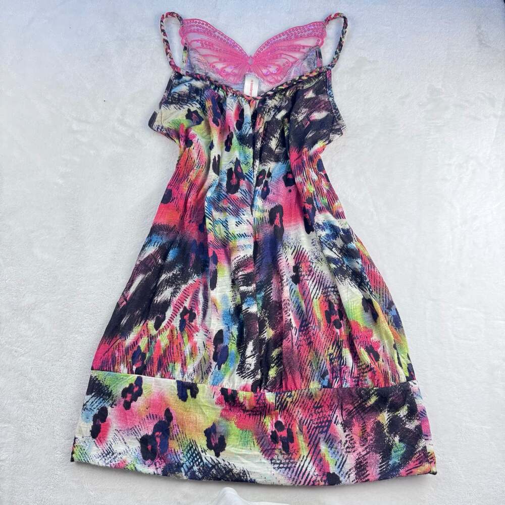 No Boundaries vintage Butterfly Sequin Back Abstract Print Tank Top Size M EUC